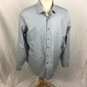 Calvin Klein Men's Shirt 17.5 34/35 Gray Reg Fit